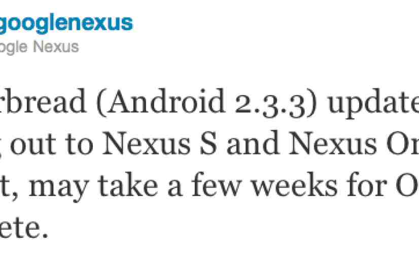 Nexus One, Nexus S begin receiving Android 2.3.3 over the air