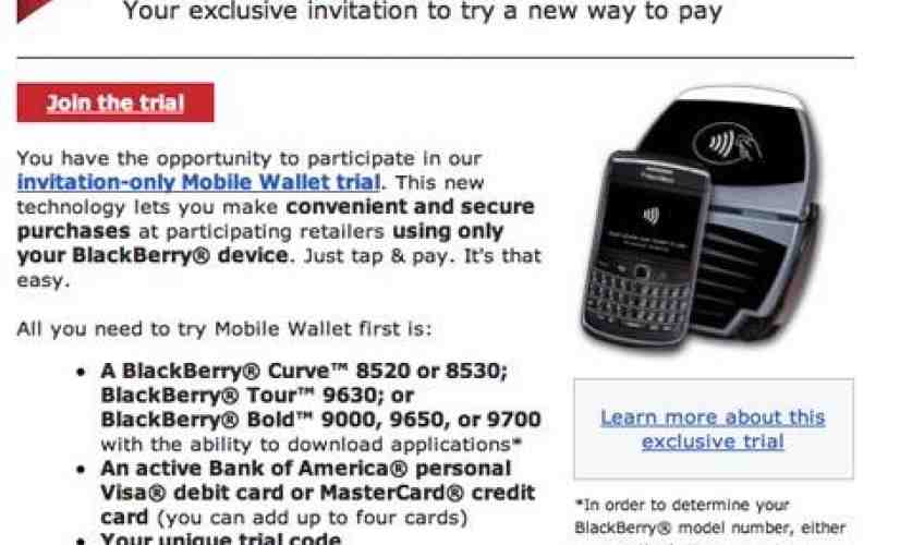 Bank of America to begin testing NFC-enabled BlackBerrys