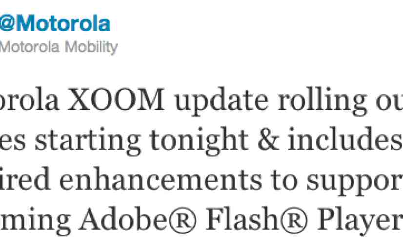 Motorola XOOM update to prep for Flash begins rolling out tonight