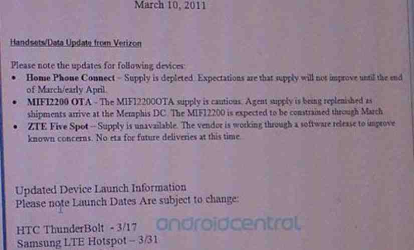 Rumor: HTC ThunderBolt, Trophy hitting Verizon later this month [UPDATED]