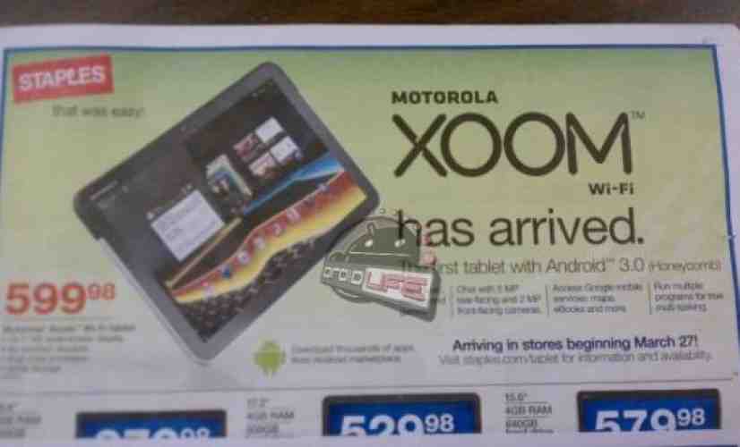 WiFi-only Motorola XOOM launching March 27th, claims leaked ad