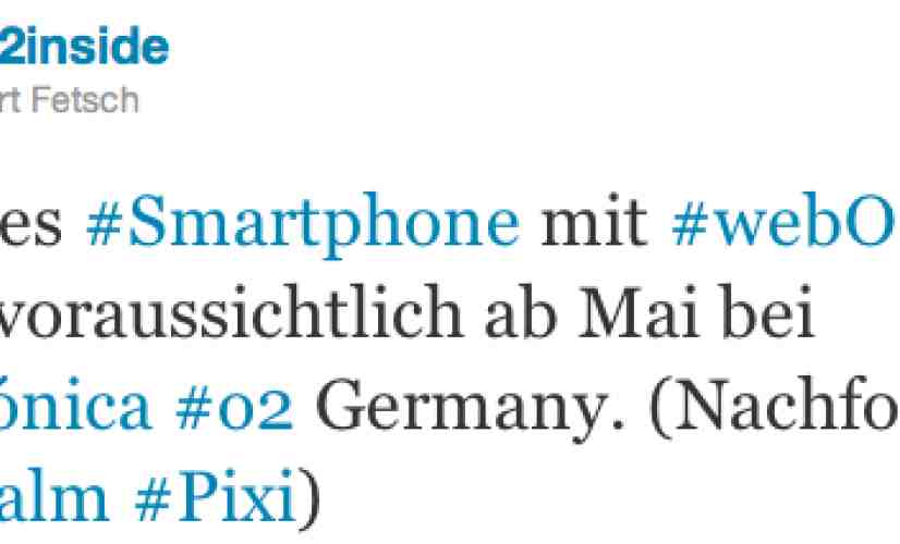 HP Veer expected to arrive on O2 Germany in May