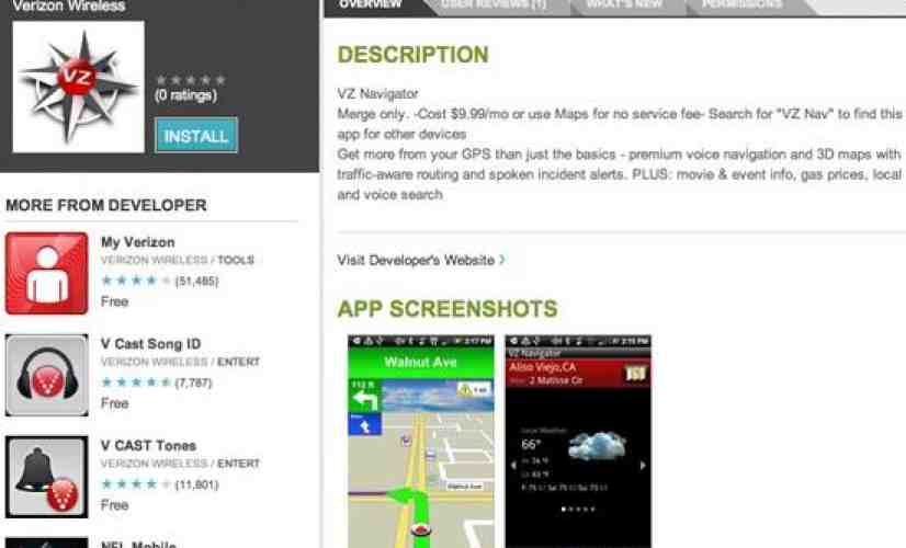 HTC Merge gets its own version of VZ Navigator in the Android Market