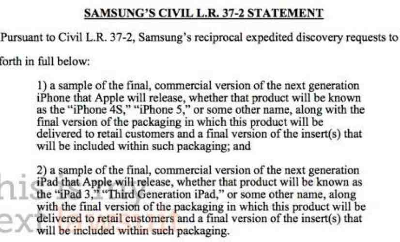 Samsung's lawyers demand access to the iPhone 5 and iPad 3