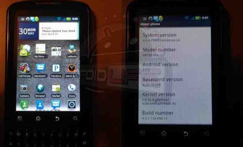 Some Motorola DROID Pro owners receive update to Gingerbread