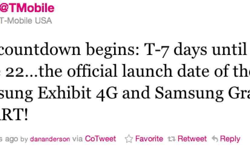 Samsung Exhibit 4G, Gravity Smart launch date confirmed by T-Mobile