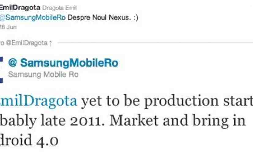 Samsung Mobile Romania confirms new Android 4.0-powered Nexus on Twitter?