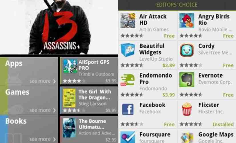 New Android Market now rolling out to phones, brings the ability to buy books and rent movies