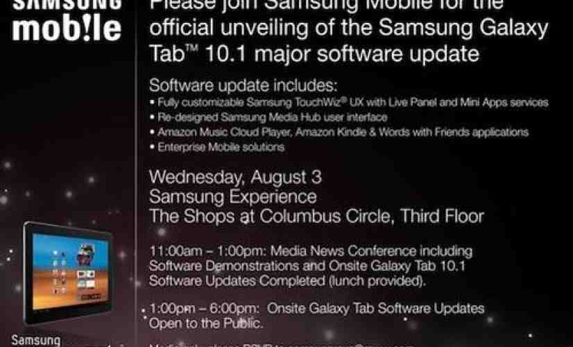 Samsung Galaxy Tab 10.1 TouchWiz UX update to be shown off at August 3rd event