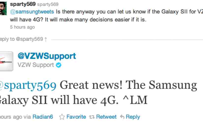 Verizon claims that its Galaxy S II will have 4G, takes it back, then calls the device 