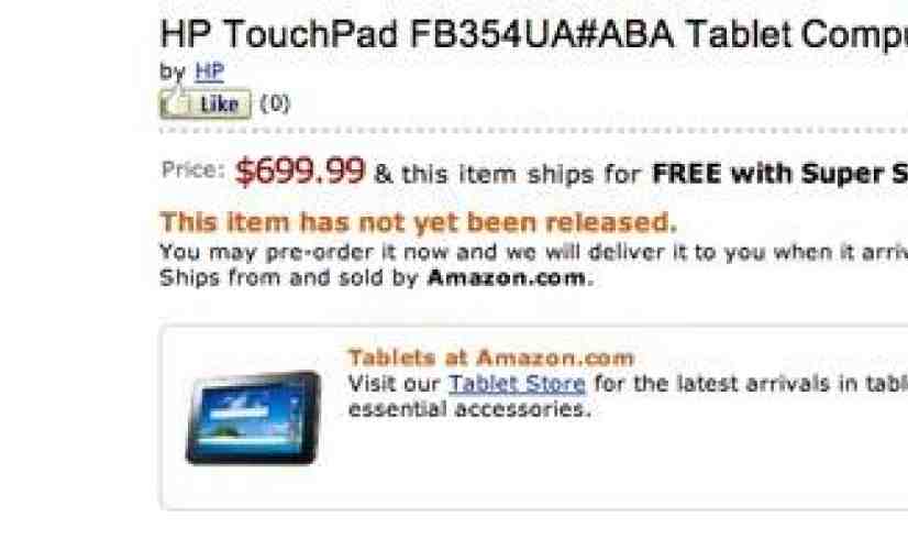 HP TouchPad 4G earns $700 pre-order price tag at Amazon