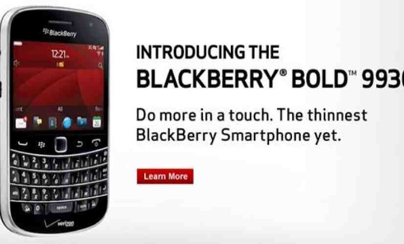 BlackBerry Bold 9930 available now from Verizon for $249.99 [UPDATED]