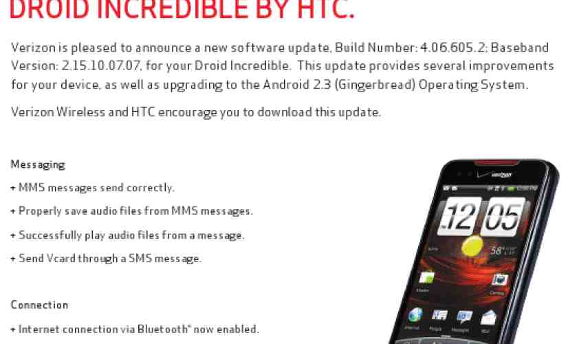 HTC DROID Incredible Gingerbread update has been delayed