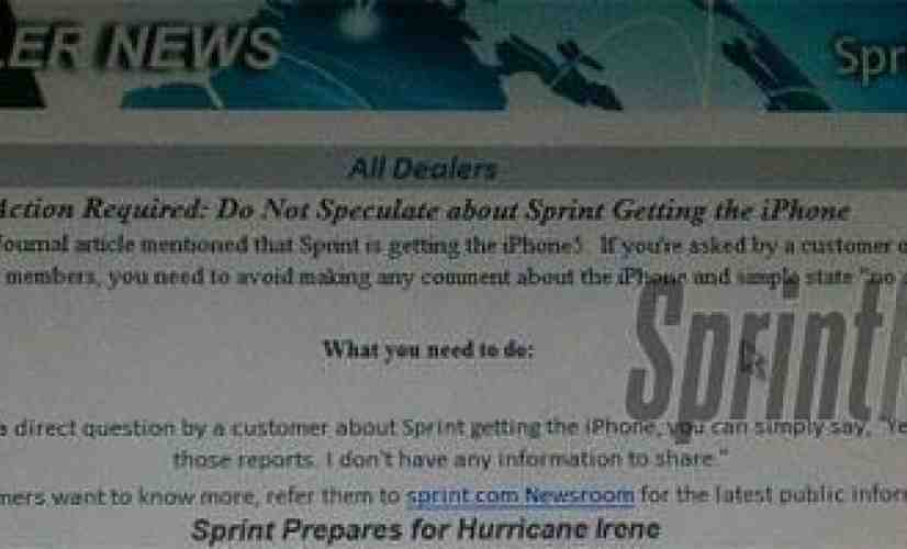 Sprint tells its employees not to comment on iPhone 5 rumors