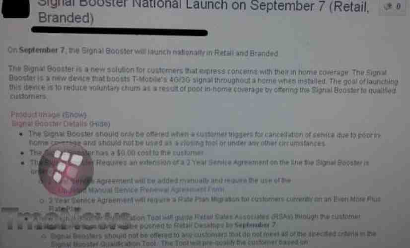 T-Mobile to introduce Signal Booster program on September 7th?