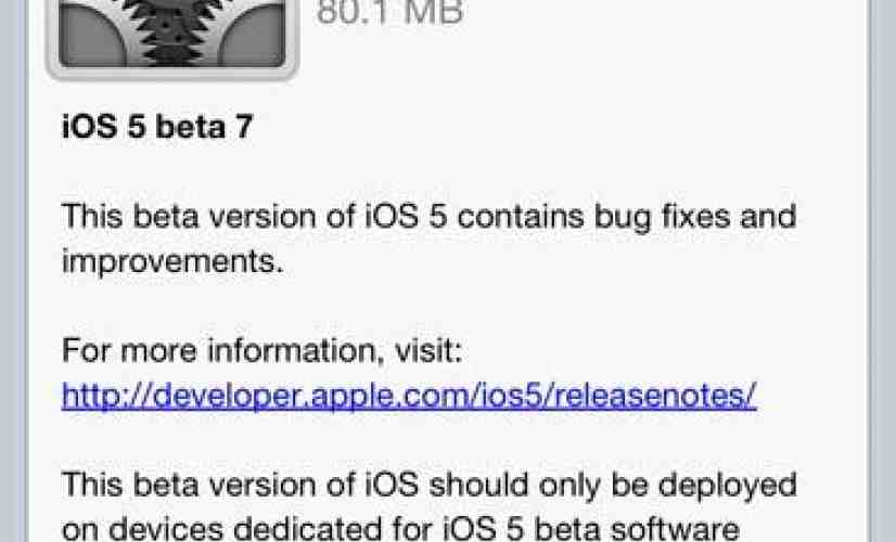 Apple pushes iOS 5 beta 7 out to registered developers [UPDATED]