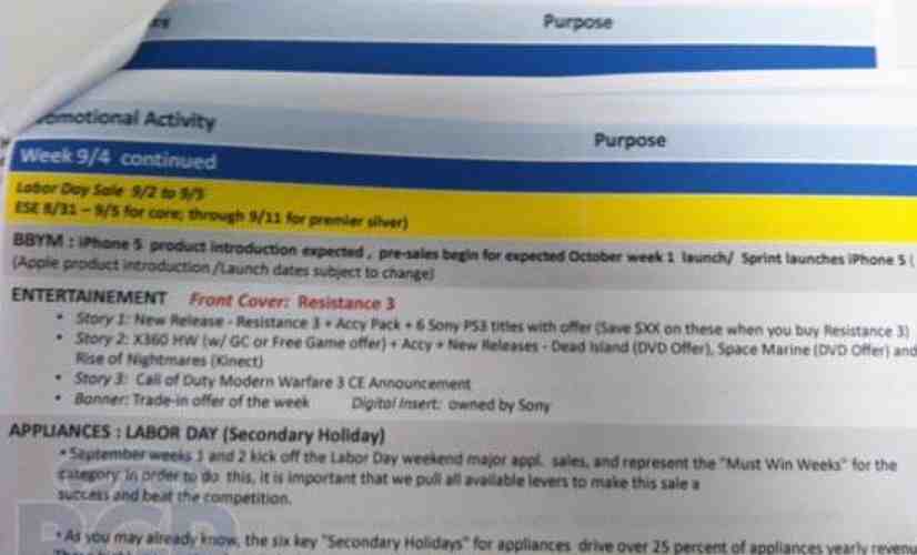 Best Buy prepping for Sprint iPhone 5 in the first week of October?
