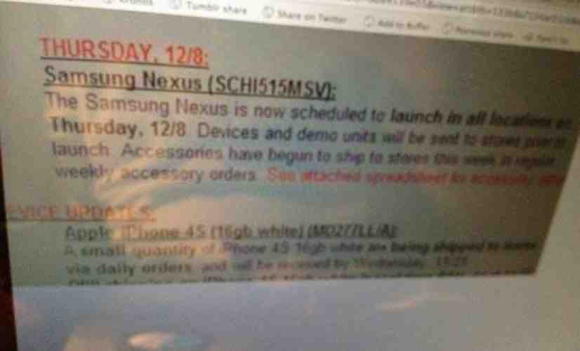 Verizon Galaxy Nexus launch rumors continue, December 8th now in the mix
