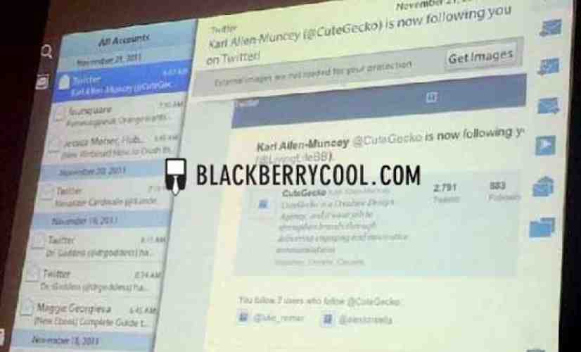 BlackBerry PlayBook email, calendar, and contacts apps shown off in leaked photos