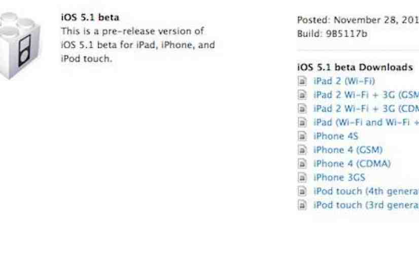 Apple releases iOS 5.1 beta to registered developers [UPDATED]