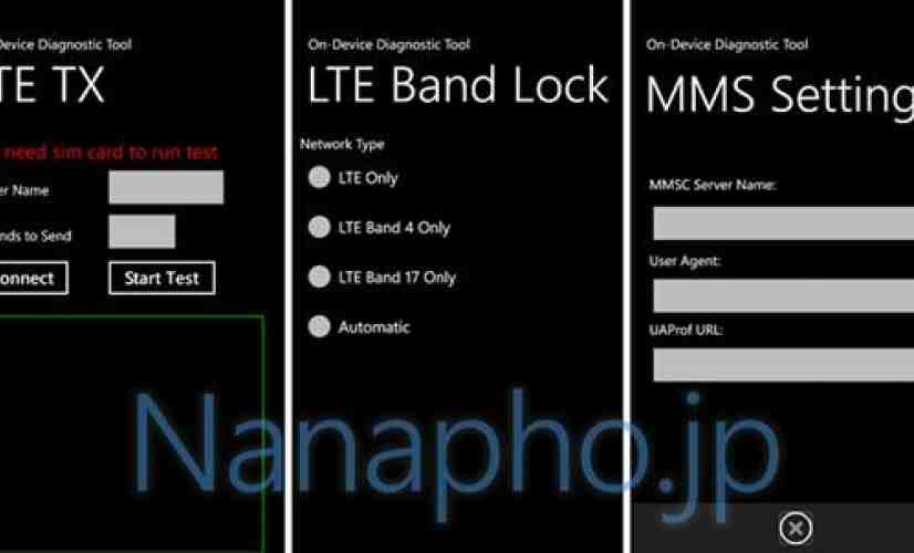 Nokia Windows Phone diagnostics app contains references to CDMA, AT&T LTE