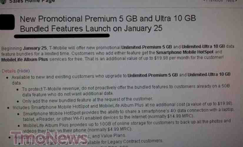 T-Mobile leak reveals upcoming promotional data plans with free mobile hotspot