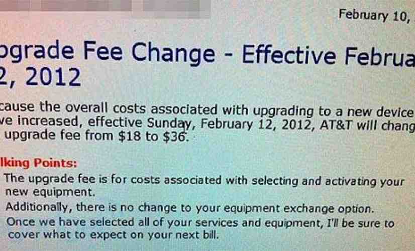 AT&T to double its upgrade fee on Sunday