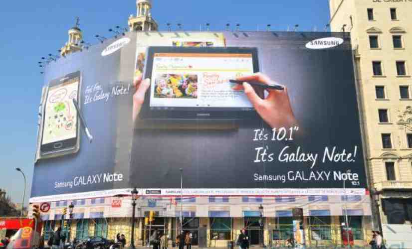 Samsung Galaxy Note 10.1 spotted on sign ahead of official announcement