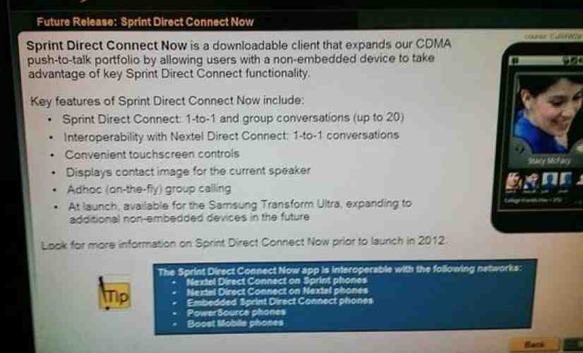 Sprint leaks tip Direct Connect Now app for Android, Total Equipment Protection for iPhone