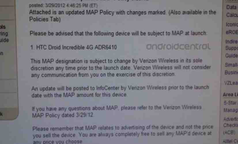 HTC DROID Incredible 4G name shows up in Verizon's systems