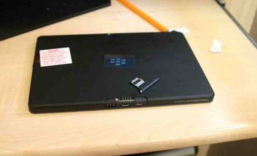 BlackBerry 4G PlayBook and its SIM slot pose for the camera