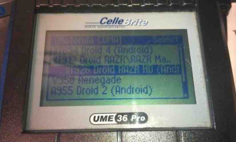 Motorola DROID RAZR HD pops up in Cellebrite with XT926 model number