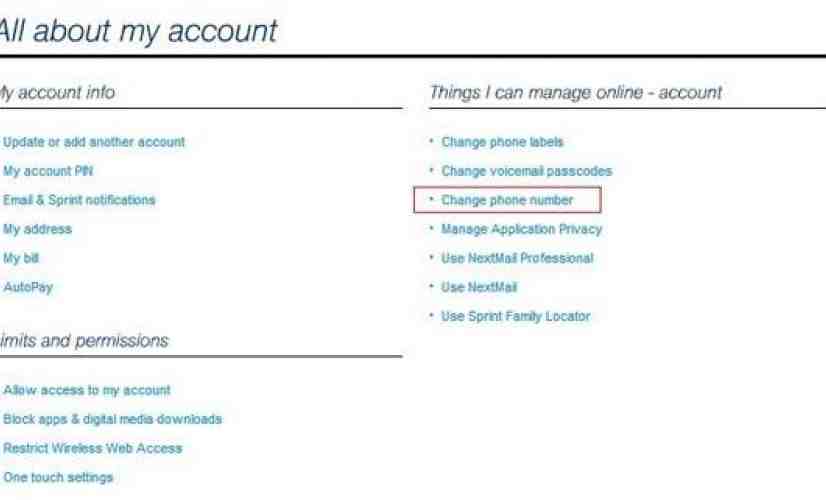 Sprint introduces $15 fee for changing phone numbers, can be done online for free