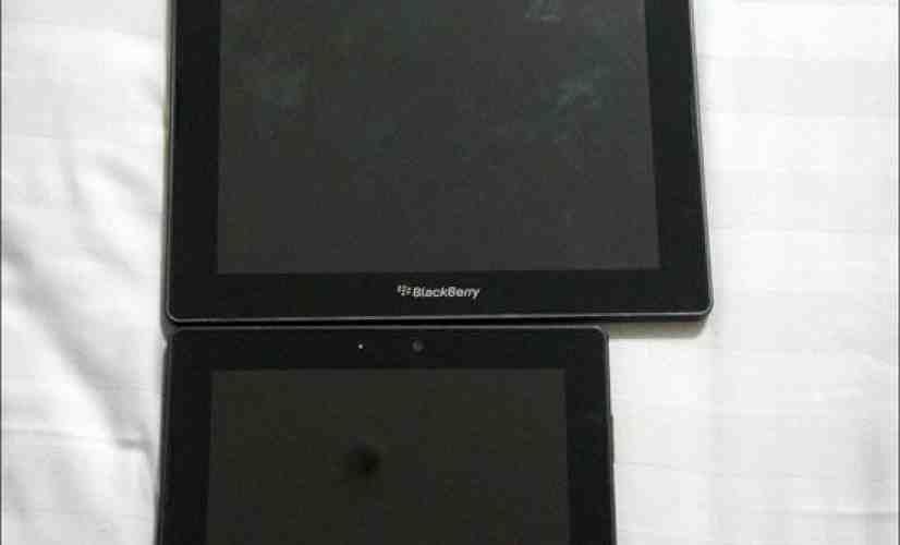 10-inch BlackBerry PlayBook photographed next to its 7-inch sibling