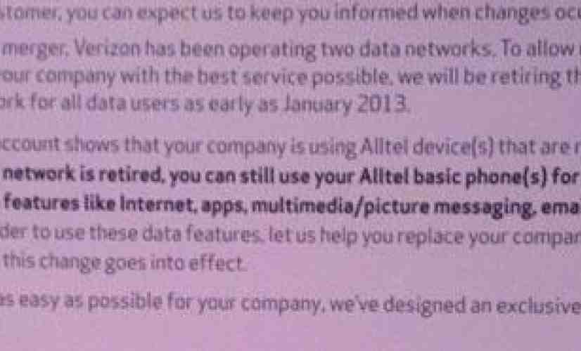 Verizon to retire Alltel data network as soon as January 2013 [UPDATED]