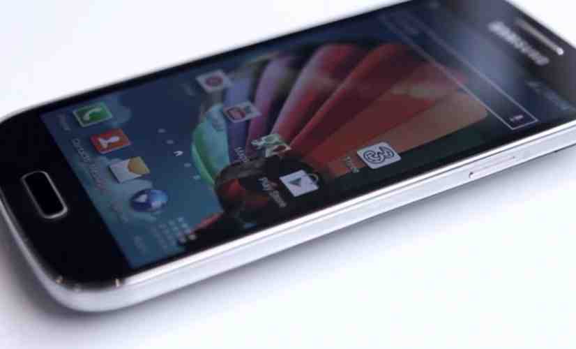 Samsung Galaxy S 4 mini shown off and stacked on top of its Galaxy siblings in Three U.K. video