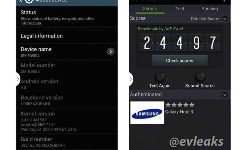 Latest Samsung Galaxy Note III leak includes 'alleged' screenshots and spec details