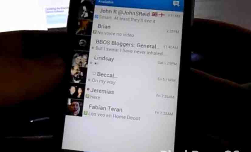 BlackBerry Messenger for Android shown off in lengthy video demo