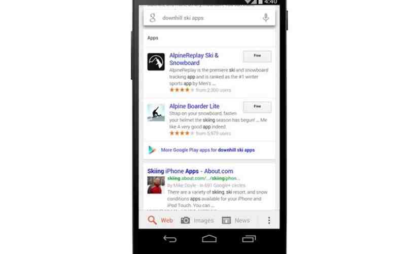 Google search updated to display apps with relevant results