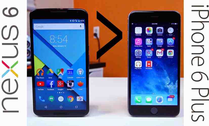 Nexus 6 and iPhone 6 Plus - PhoneDog